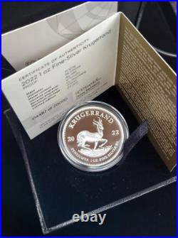 1 oz Silver 2022 South Africa Krugerrand Proof Coin with COA in Box Tough Date 1 oz Silver 2022 South Africa Krugerrand Proof Coin with COA in Box Tough Date