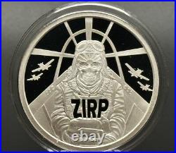 1 oz Silver Proof 2023 Zero Interest Rate Policy Silver Shield. 999 Pure COA BOX
