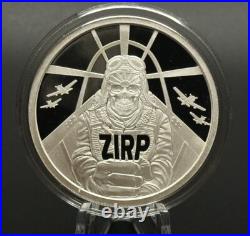 1 oz Silver Proof 2023 Zero Interest Rate Policy Silver Shield. 999 Pure COA BOX