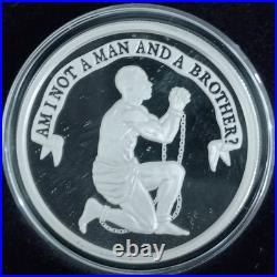 1 oz Silver Proof Am I Not A Man. 999 Pure Fine COA BOX 2023 Silver Shield