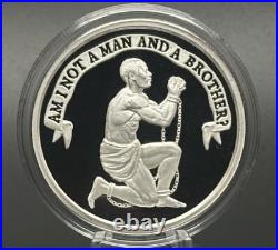 1 oz Silver Proof Am I Not A Man. 999 Pure Fine COA BOX 2023 Silver Shield