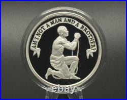 1 oz Silver Proof Am I Not A Man. 999 Pure Fine COA BOX 2023 Silver Shield