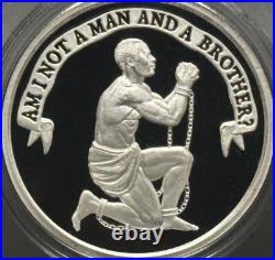 1 oz Silver Proof Am I Not A Man. 999 Pure Fine COA BOX 2023 Silver Shield