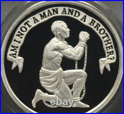 1 oz Silver Proof Am I Not A Man. 999 Pure Fine COA BOX 2023 Silver Shield