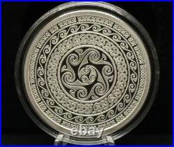 1 oz Silver Proof Celtic Swirls Silver Shield. 999 Pure COA BOX 2023 Geometry