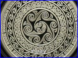 1 oz Silver Proof Celtic Swirls Silver Shield. 999 Pure COA BOX 2023 Geometry