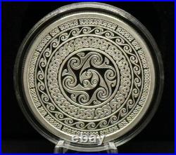 1 oz Silver Proof Celtic Swirls Silver Shield. 999 Pure COA BOX 2023 Geometry