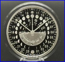 1 oz Silver Proof Cosmic Time. 999 Pure Silver COA BOX Full Moon Cosmos Cosmic