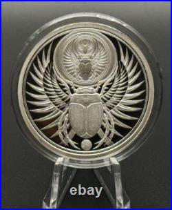 1 oz Silver Proof Eternity Alpha Scarab Beetle Egypt. 999 Pure Silver COA BOX