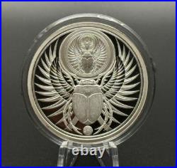 1 oz Silver Proof Eternity Alpha Scarab Beetle Egypt. 999 Pure Silver COA BOX