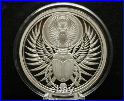1 oz Silver Proof Eternity Alpha Scarab Beetle Egypt. 999 Pure Silver COA BOX