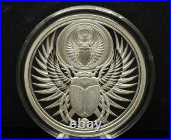 1 oz Silver Proof Eternity Alpha Scarab Beetle Egypt. 999 Pure Silver COA BOX