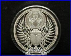 1 oz Silver Proof Eternity Alpha Scarab Beetle Egypt. 999 Pure Silver COA BOX