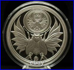 1 oz Silver Proof Eternity Delta Scarab Beetle Egypt. 999 Pure Silver COA BOX