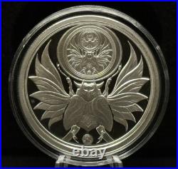 1 oz Silver Proof Eternity Delta Scarab Beetle Egypt. 999 Pure Silver COA BOX