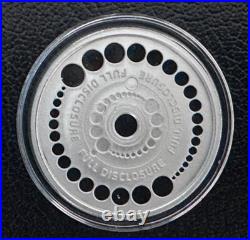 1 oz Silver Proof Full Disclosure Silver Shield. 999 Pure COA BOX Aliens 2023