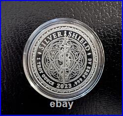 1 oz Silver Proof Full Disclosure Silver Shield. 999 Pure COA BOX Aliens 2023