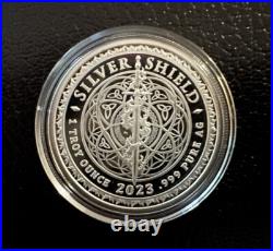 1 oz Silver Proof Full Disclosure Silver Shield. 999 Pure COA BOX Aliens 2023