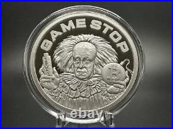 1 oz Silver Proof Game Stop Silver Shield. 999 Pure COA BOX 2023 Wall St Bets