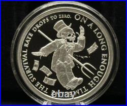 1 oz Silver Proof Zero Hedge Silver Shield. 999 Pure COA BOX 2023 Limited