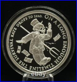 1 oz Silver Proof Zero Hedge Silver Shield. 999 Pure COA BOX 2023 Limited
