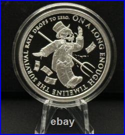 1 oz Silver Proof Zero Hedge Silver Shield. 999 Pure COA BOX 2023 Limited