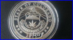 1 oz silver Proof Legalized! Cannabis Colorado! Wood Box! MicroMintage 1000! COA 1 oz silver Proof Legalized! Cannabis Colorado! Wood Box! MicroMintage 1000! COA