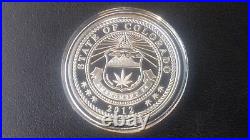 1 oz silver Proof Legalized! Cannabis Colorado! Wood Box! MicroMintage 1000! COA 1 oz silver Proof Legalized! Cannabis Colorado! Wood Box! MicroMintage 1000! COA