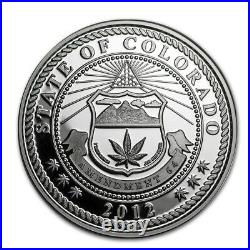 1 oz silver Proof Legalized! Cannabis Colorado! Wood Box! MicroMintage 1000! COA 1 oz silver Proof Legalized! Cannabis Colorado! Wood Box! MicroMintage 1000! COA