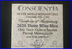 1 oz silver proof 3 Wise Men. 999 Pure COA BOX Three Wise Men Jesus Christian