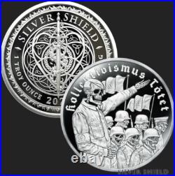 1 oz silver proof Collectivism Kills 2021. 999 COA BOX SSG Zombies Limited