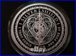 1 oz silver proof Cosmic Chakra seven chakras yin yang. 999 Pure COA BOX yoga