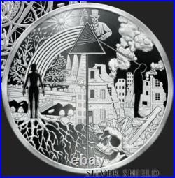 1 oz silver proof Dark Side Of Humanity. 999 Pure COA BOX SSG Silver Shield