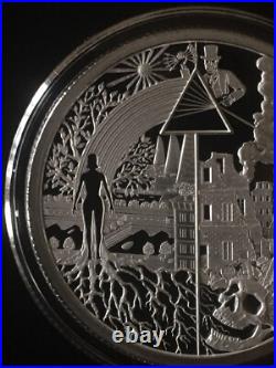 1 oz silver proof Dark Side Of Humanity. 999 Pure COA BOX SSG Silver Shield