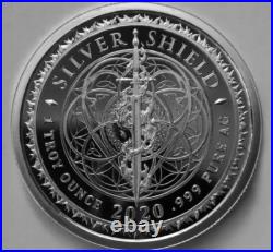 1 oz silver proof Dark Side Of Humanity. 999 Pure COA BOX SSG Silver Shield
