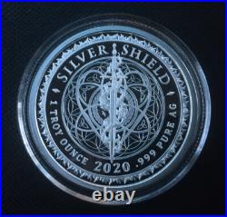 1 oz silver proof Dark Side Of Humanity. 999 Pure COA BOX SSG Silver Shield