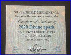 1 oz silver proof Divine Spark 2020.999 Pure COA BOX Silver Shield Supernova