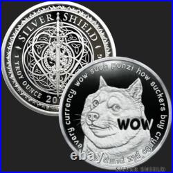 1 oz silver proof Dogecoin 2021.999 Pure COA Box Silver Shield SSG limited