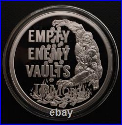 1 oz silver proof Empty Enemy Vaults. 999 Pure COA BOX SSG 2021 Silver Shield