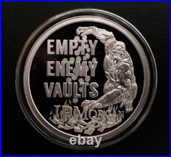 1 oz silver proof Empty Enemy Vaults. 999 Pure COA BOX SSG 2021 Silver Shield