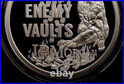 1 oz silver proof Empty Enemy Vaults. 999 Pure COA BOX SSG 2021 Silver Shield