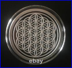 1 oz silver proof Flower Of Life. 999 Pure COA BOX SSG Sacred Geometry Shield
