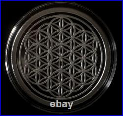 1 oz silver proof Flower Of Life. 999 Pure COA BOX SSG Sacred Geometry Shield