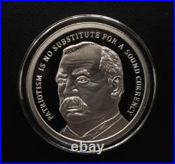 1 oz silver proof Grover Cleveland. 999 COA BOX SSG Silver Shield Limited