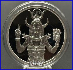 1 oz silver proof Hatewhore Hathor 2022 COA. 999 Pure Box Silver Shield SSG