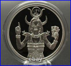 1 oz silver proof Hatewhore Hathor 2022 COA. 999 Pure Box Silver Shield SSG