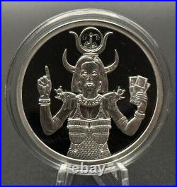 1 oz silver proof Hatewhore Hathor 2022 COA. 999 Pure Box Silver Shield SSG