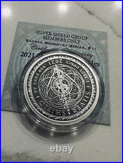 1 oz silver proof Hermetic Principles. 999 Pure COA BOX SSG Sacred Geometry