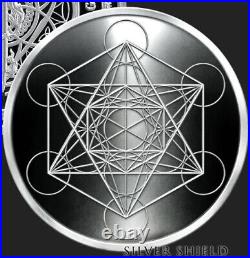 1 oz silver proof Metatron's Cube. 999 Pure COA BOX SSG Sacred Geometry Limited 1 oz silver proof Metatron's Cube. 999 Pure COA BOX SSG Sacred Geometry Limited