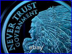1 oz silver proof Never Trust Government V2.999 Pure COA BOX Indians Navajo